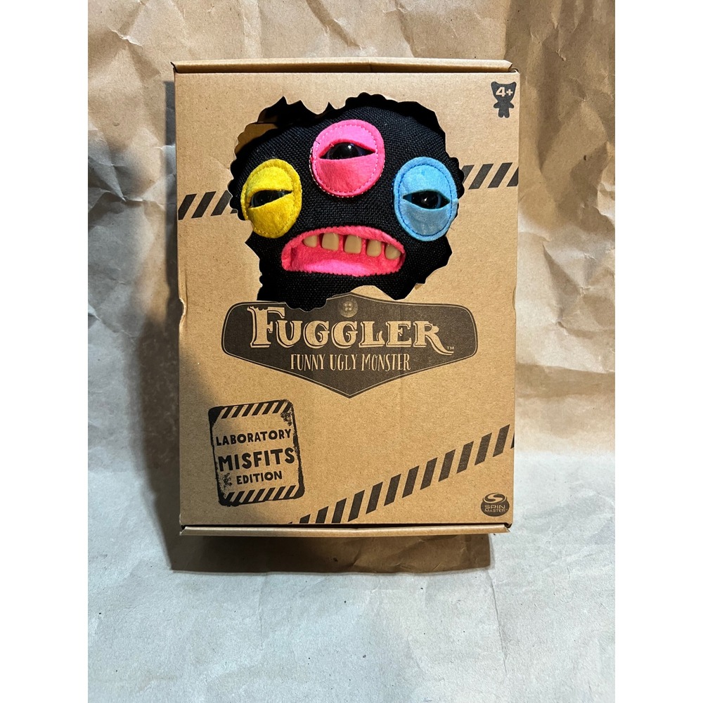 Fuggler 9" Plush Laboratory Misfits Edition Black 3-Eye‎ Monster Realistic Teeth